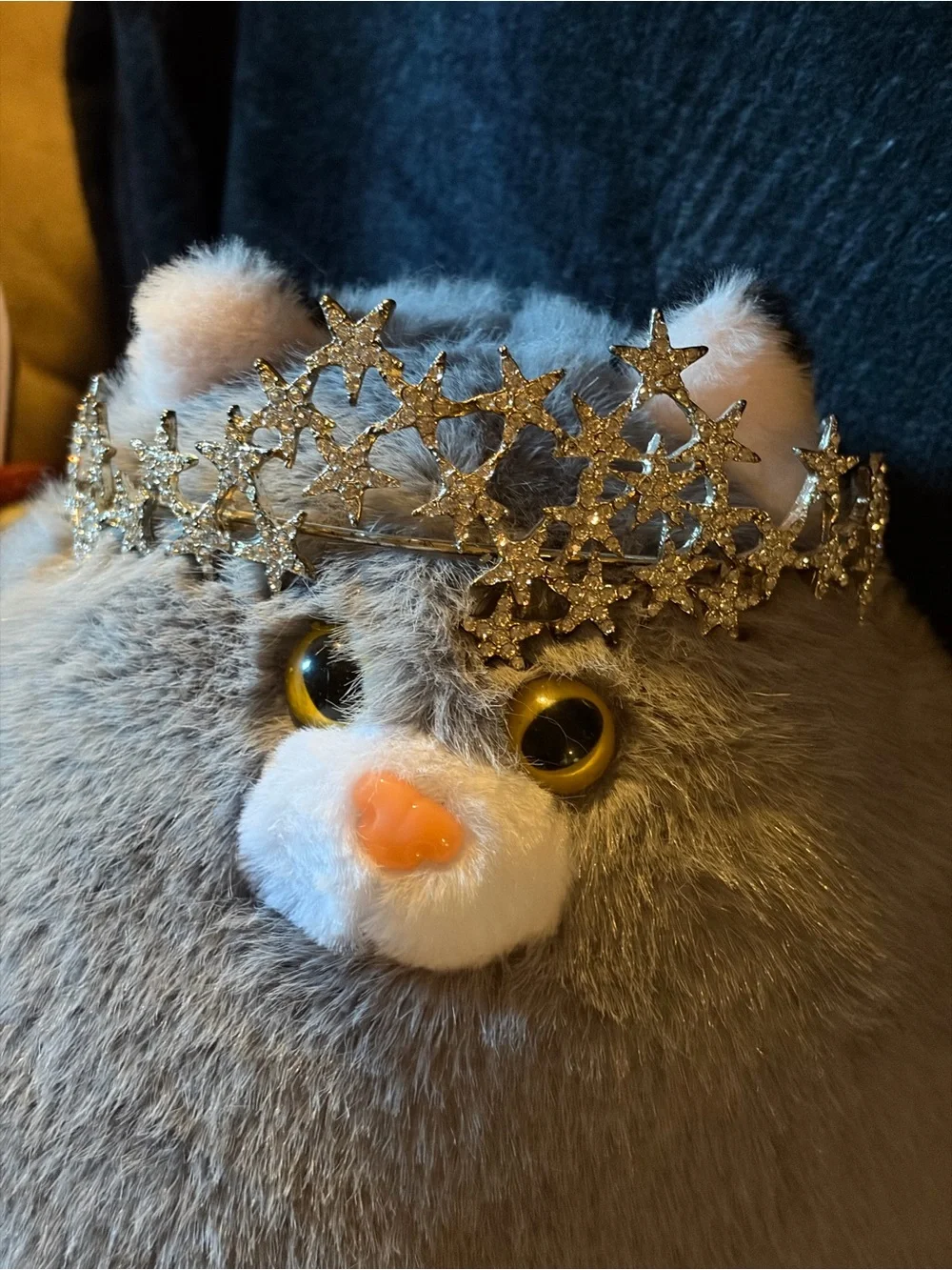Rhinestone Starburst Tiara- Silver Tone